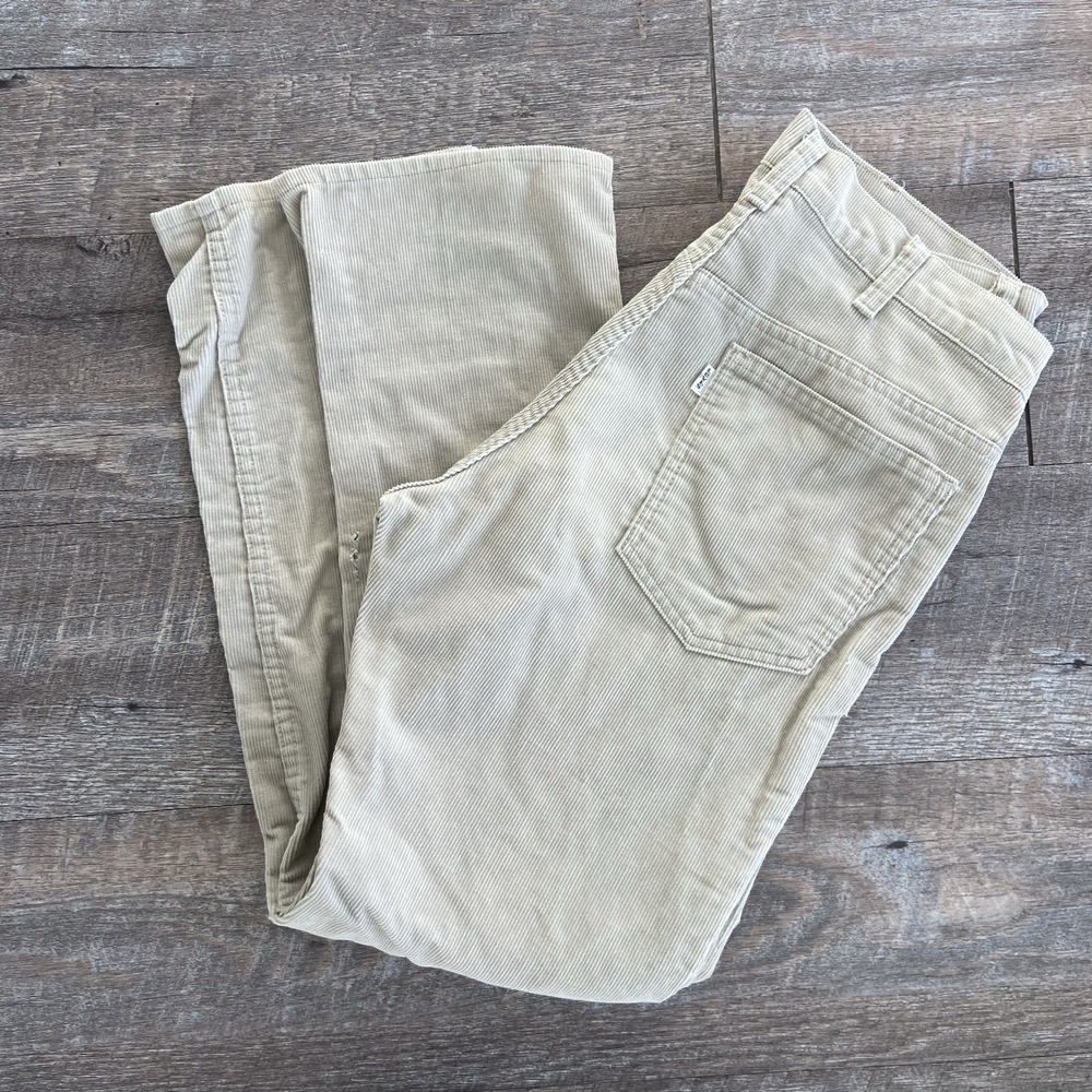 Vintage 80s Levis Corduroy Tan Jeans Pants White Tab Sz 32x30 Western Khaki